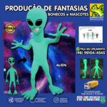 Fantasia de Mascote Alien Verde
