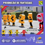 Fantasia de Mascote com Letras e Números