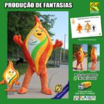 Fantasia de Mascote Fogo: Faísca e Chama