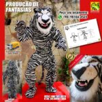 Fantasia de Mascote Tigre Branco Rajado