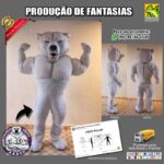 Fantasia de Mascote Urso Branco