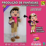Fantasia de Mascote Menina Escoteira