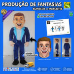 Fantasia de Mascote Caricatura Personalizada de Homem