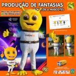 Fantasia de Mascote ET Extraterrestre Amarelo