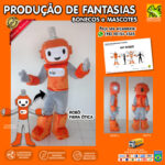 Fantasia de Mascote Robô Dançarino com Fibra Óptica