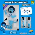 Fantasia de Mascote Leão Azul Brava